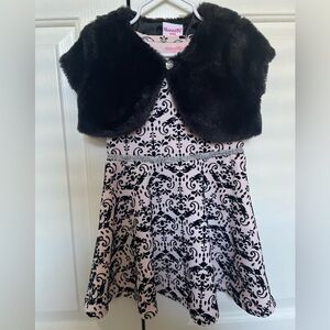 Nannette toddler girl formal dress size 3T Black pink